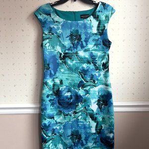 Connected Apparel Blue/Green Floral Dress
